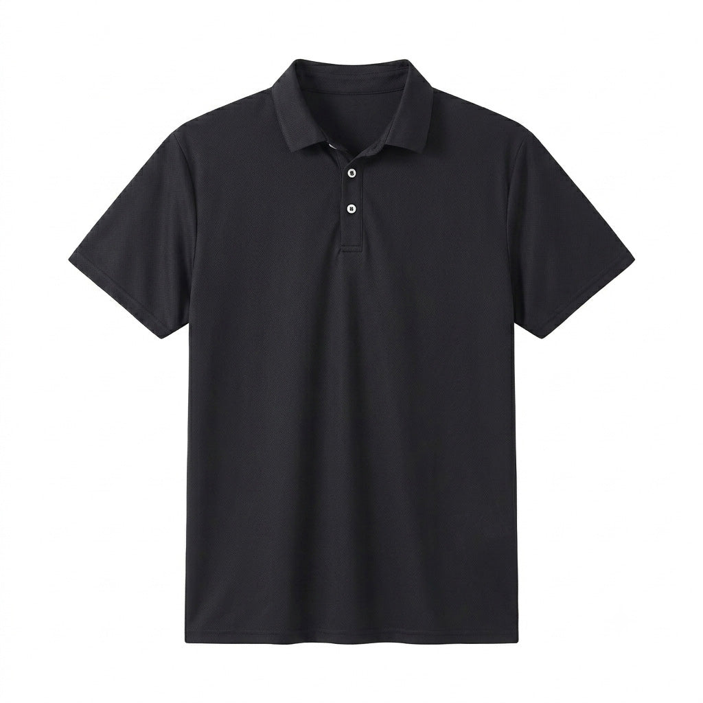 Completo Polo Nera e Pantaloncini Traforati da Uomo - Tecnologia Permeabile al Sole per Ridurre i Segni dell'Abbronzatura, Rete da Uomo per Piscina e Spiaggia